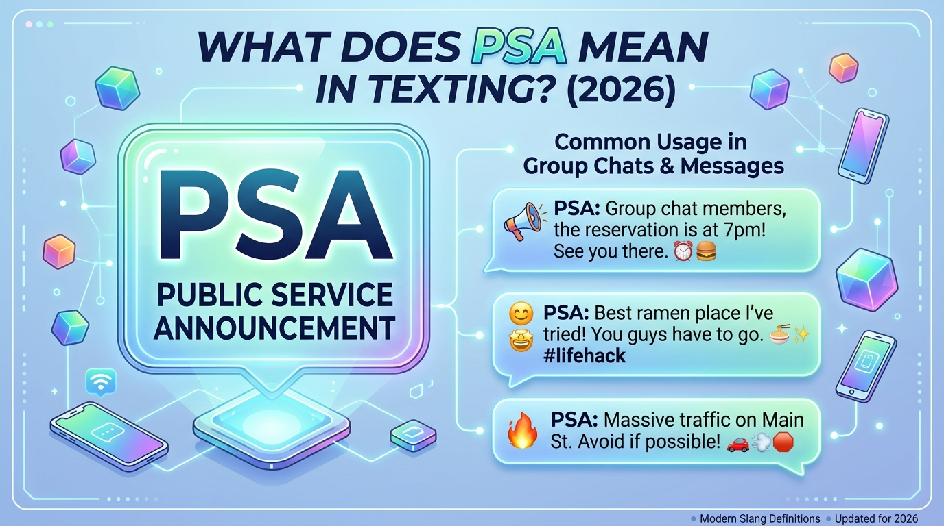 What Does PSA Mean in Texting ? (2026)
